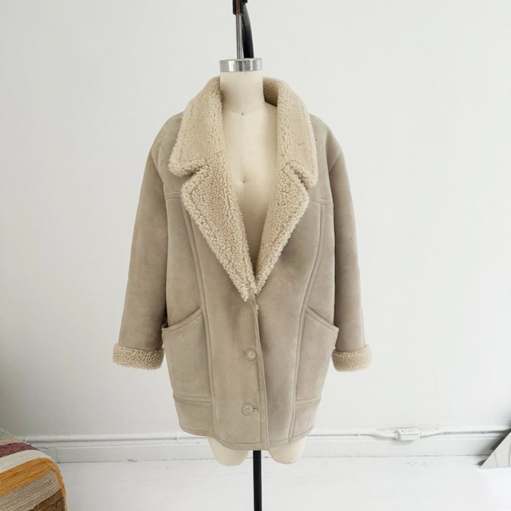 Nili Lotan Noelle Shearling Coat in Ivory - Original Price $2995